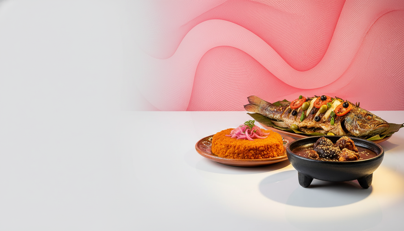 Platillos regionales mexicanos: mole oaxaqueño, cochinita pibil y huachinango veracruzano